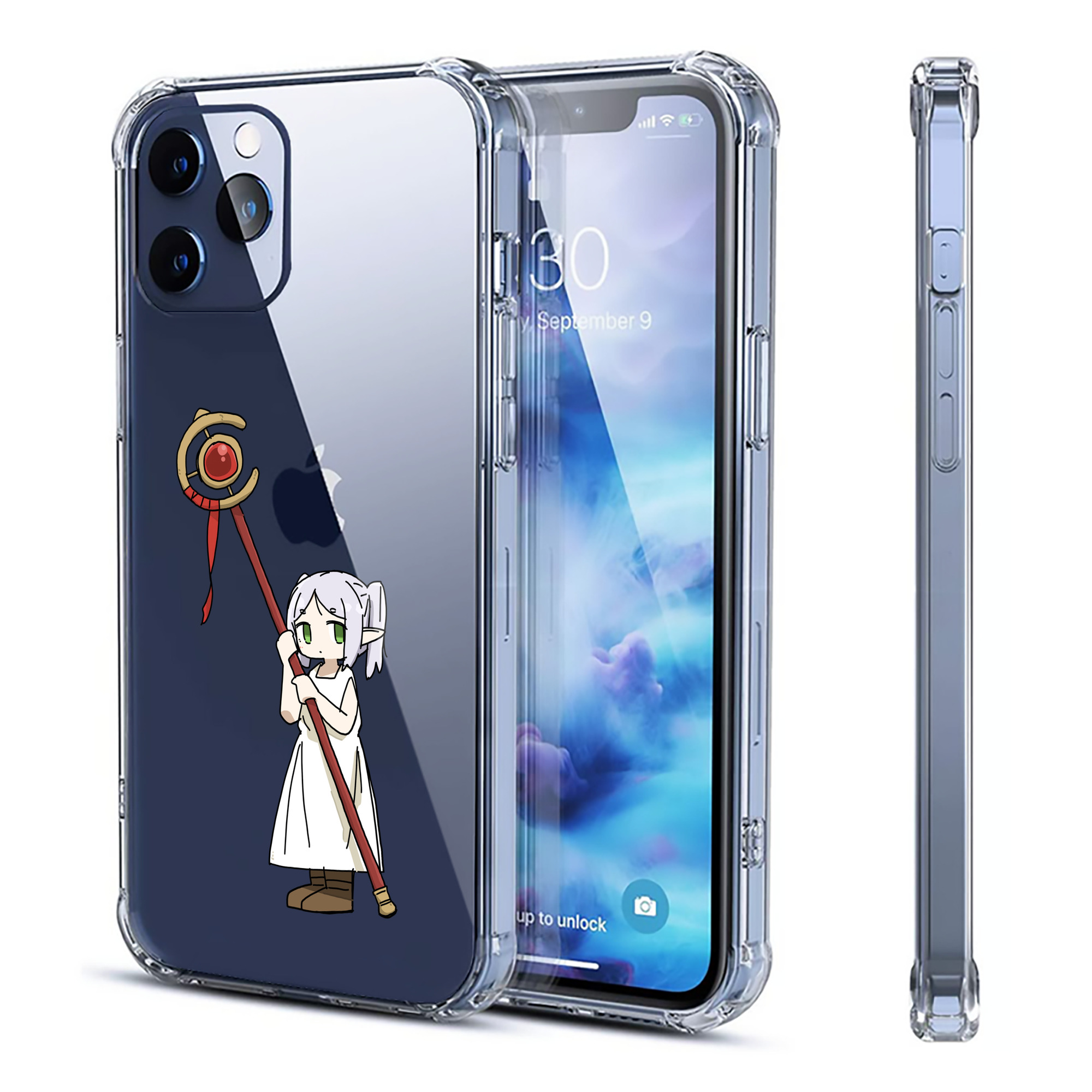 （画像用） 葬送のフリーレン Frieren 【iPhone 12シリーズ対応】透明スマホケース（クリアソフトケース）